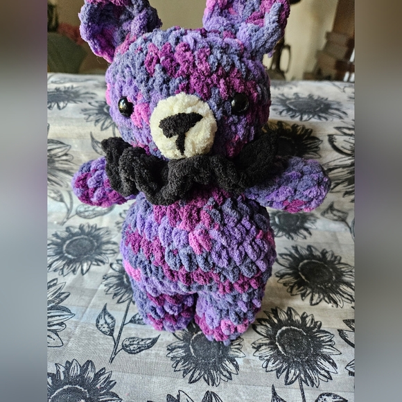 Purple Black Crochet Chunky Bear Amigurumi - Picture 11 of 12